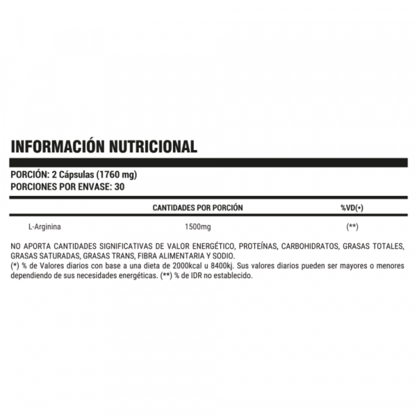 L-Arginine 1500 60 Cápsulas