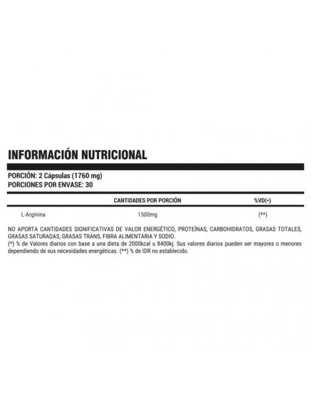 L-Arginine 1500 60 Cápsulas