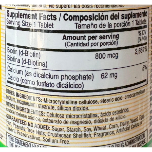Biotina 60 Tabletas