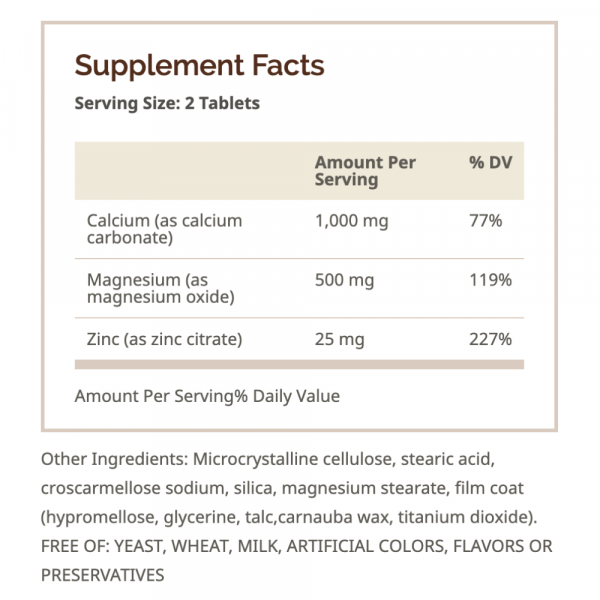 Calcium, Magnesium & Zinc