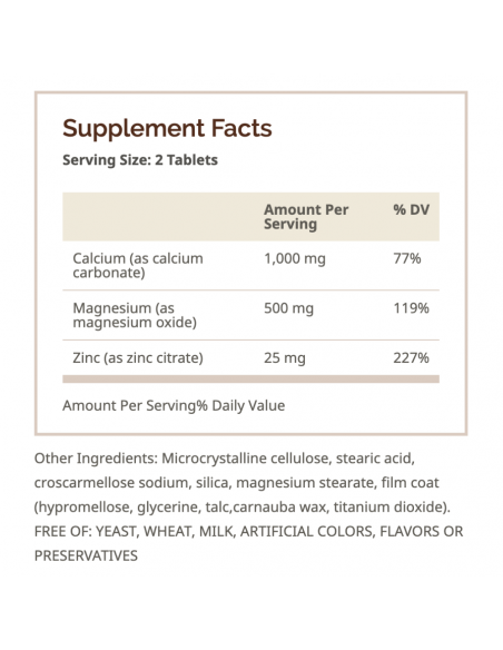 Calcium, Magnesium & Zinc