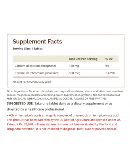 Chromium Picolinate 500mg/60 tabletas