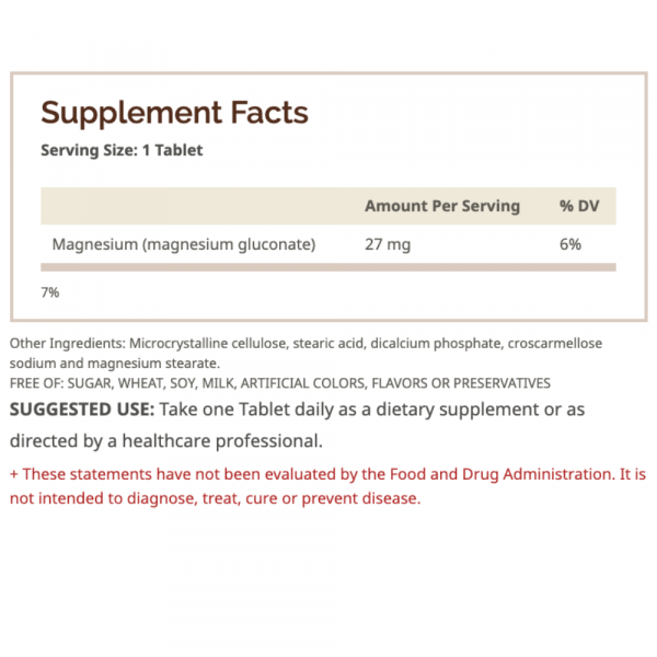 Magnesium Gluconate 90 Tabletas