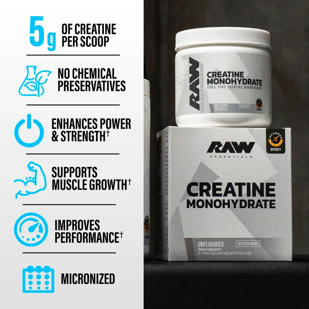 RAW Creatina Monohidratada 500 Gramos — imagen oficial de la marca